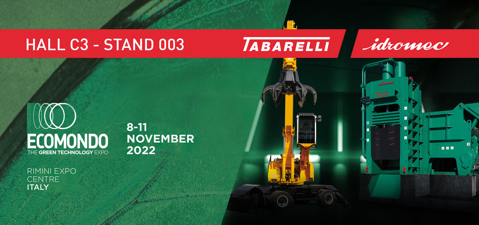 Idromec partecipa alla fiera ECOMONDO dal 08 al 11 Novembre 2022