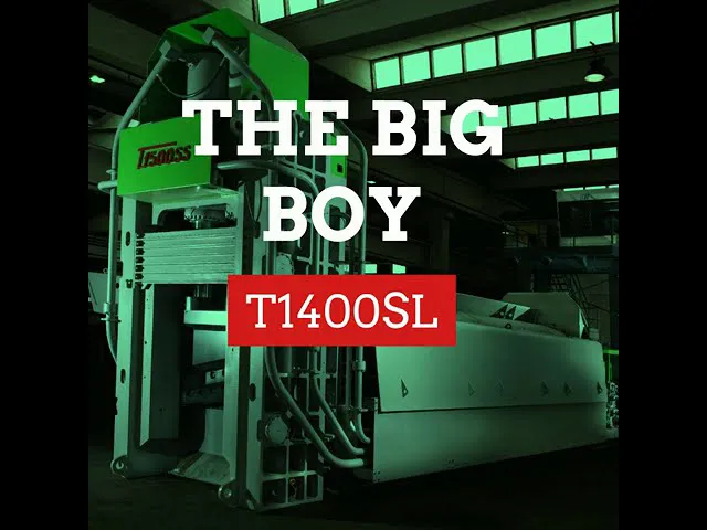 Pressa cesoia Idromec T1400SL serie SL, potente e robusta per il taglio dei rottami metallici di grandi dimensioni
