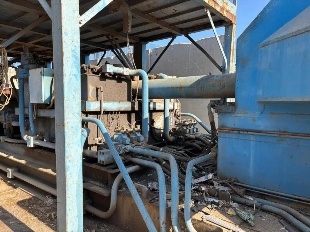 Rear view of used Taurus C872HD scrap shear baler