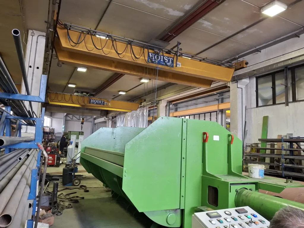 control panel of used Tabarelli PN4200E scrap shear baler in workshop